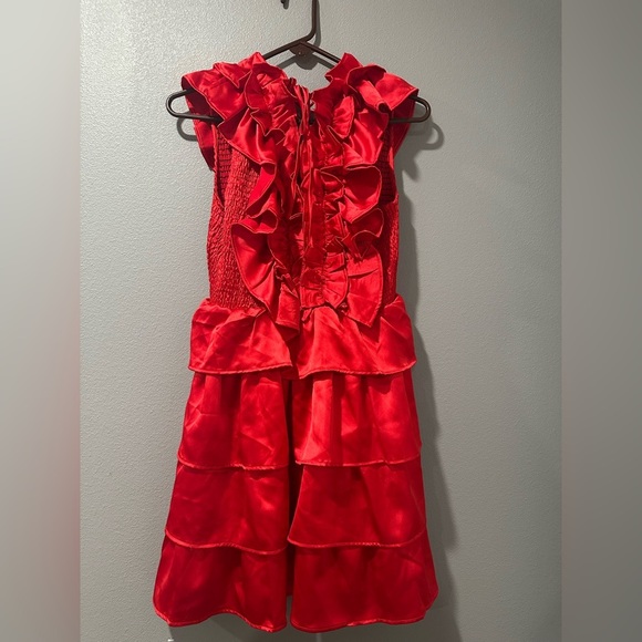 New🔥🔥Karlie Red Ruffled Tiered Cocktail Dress - Picture 4 of 9